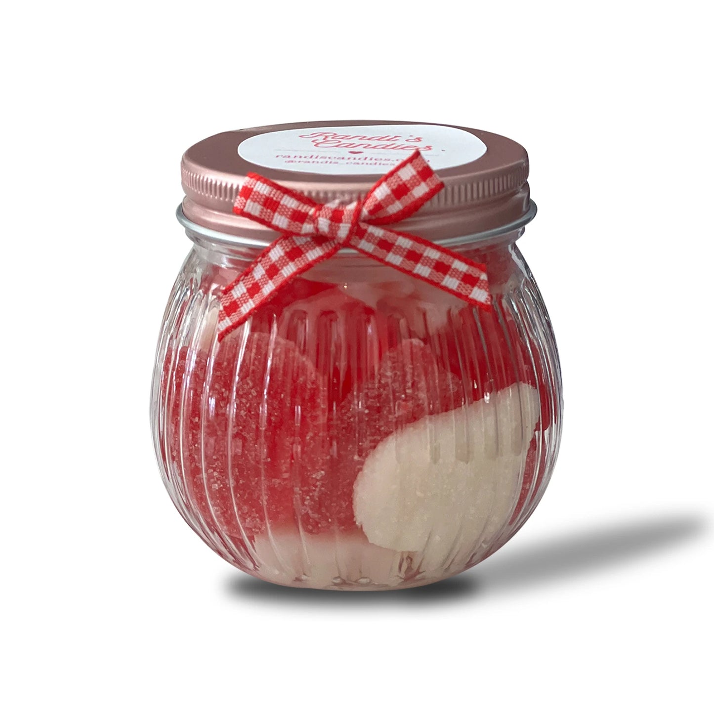 Mini Red & White Candy Jar | Valentine’s Day Gummy Candy Gift