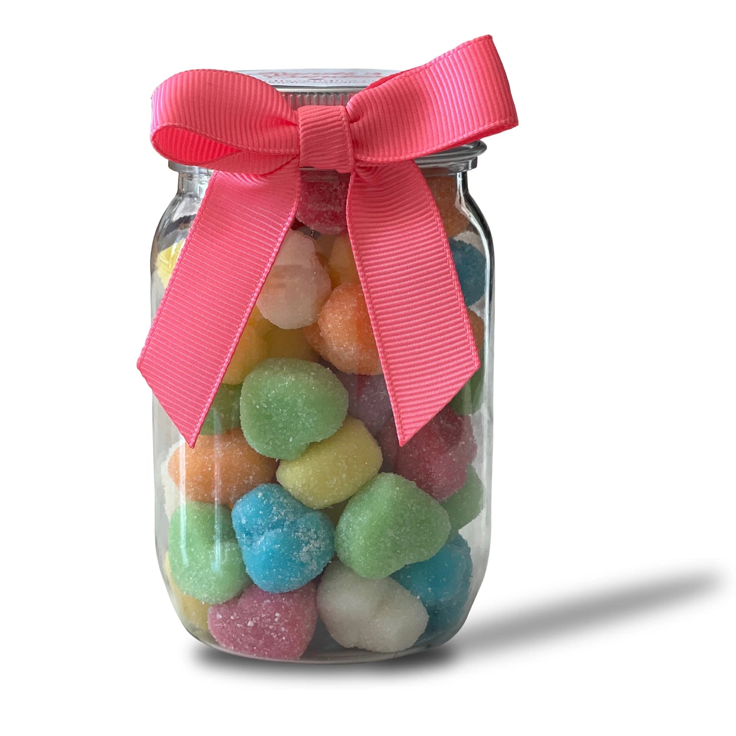Large Rainbow Hearts Candy Jar | Colorful Gummy Heart Candy Gift