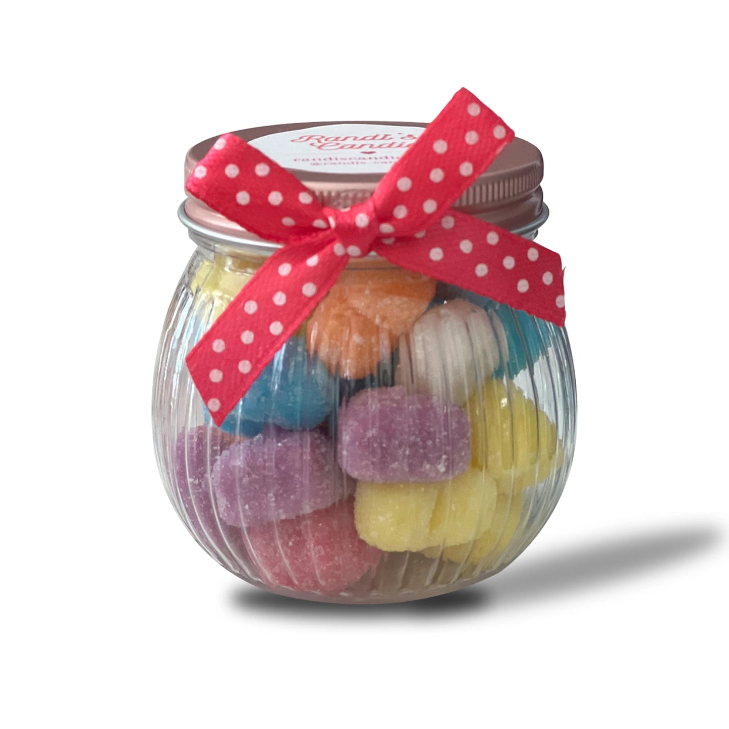 Mini Rainbow Hearts Candy Jar | Colorful Gummy Heart Candy Gift